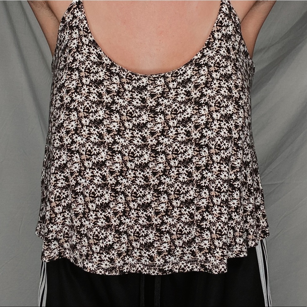 Floral crop tang top